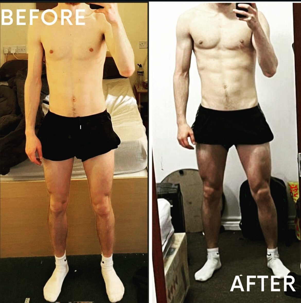 Client 8-week transformation, before and after