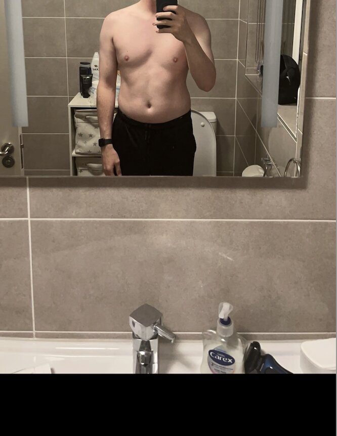 Client before, 8 week transformation